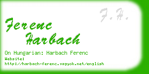 ferenc harbach business card